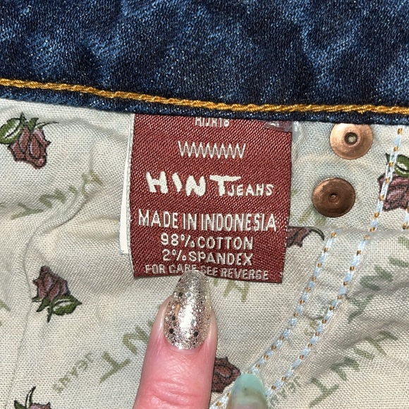 HINT Embroidered Blue Boho Denim Jeans Size 7 - Picture 10 of 13